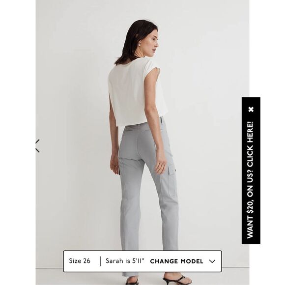 $108 Madewell Garment-Dyed Low-Slung Straight Cargo Pants size 28 m1 - Picture 3 of 7